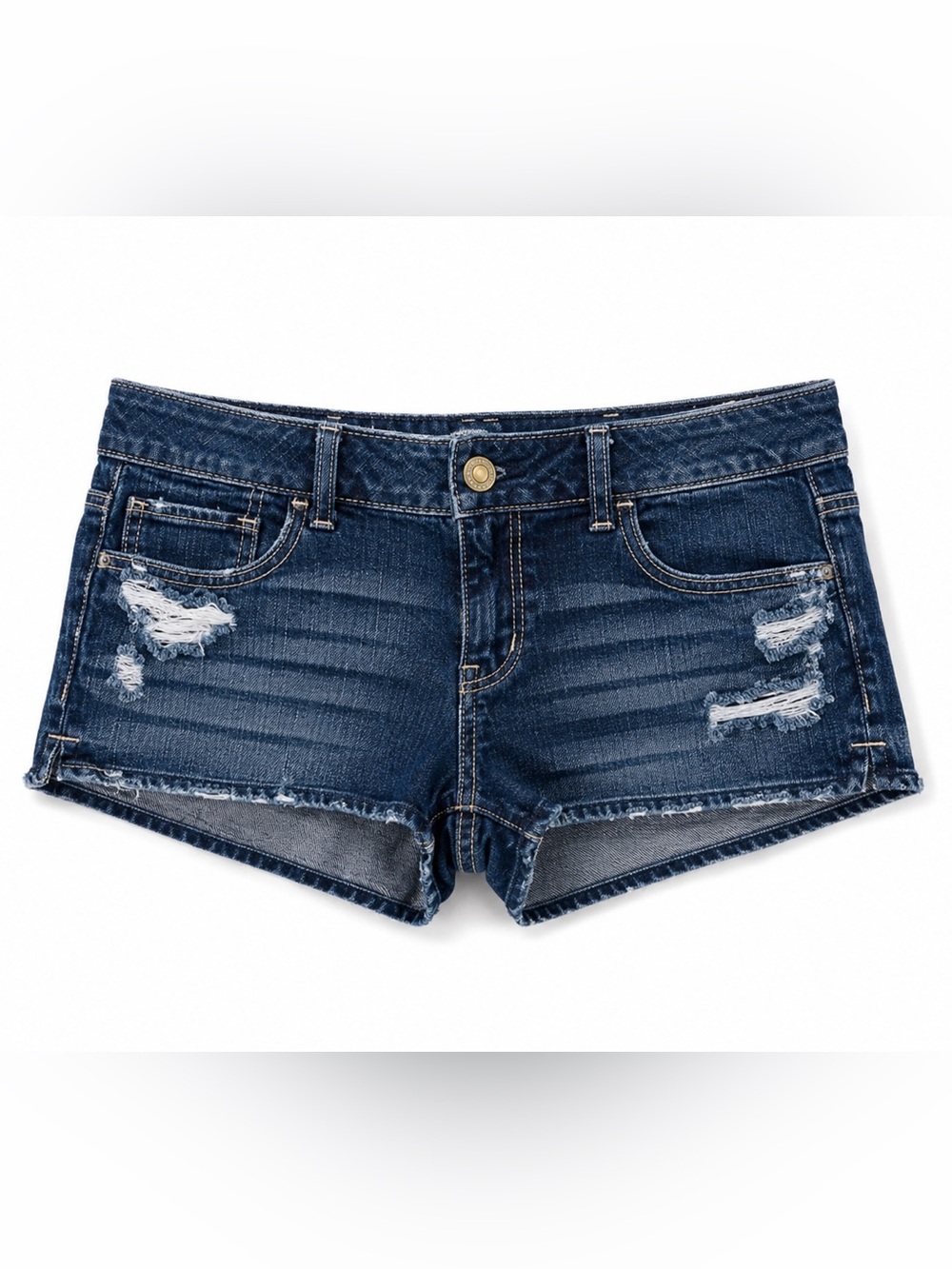 AEO American Eagle Outfitters Blue Distressed Short Denim Shorts 8